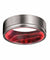 CAIRO Pipe Cut Men’s Grooved Tungsten Ring with Black Red Elder Wood Sleeve 8mm