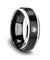 CALAIS Black Ceramic Diamond Ring Beveled Step Edges & Raised Brush Center 6mm 8mm