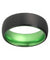 Caleb Domed Black Brushed Tungsten Acid Green Wedding Band 4mm - 10 mm