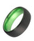 Caleb Domed Black Brushed Tungsten Acid Green Wedding Band 4mm - 10 mm
