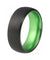 Caleb Domed Black Brushed Tungsten Acid Green Wedding Band 4mm - 10 mm