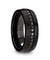 CALIX Men’s Domed Black Titanium Ring with Multiple Sapphires 8mm