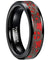 Camden Black Tungsten Carbide Ring Red Steampunk Gear Wheel Design - 8mm