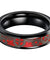 Camden Black Tungsten Carbide Ring Red Steampunk Gear Wheel Design - 8mm