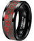 Camden Black Tungsten Carbide Ring Red Steampunk Gear Wheel Design - 8mm