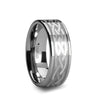 CAMEO Pipe Cut Dual Offset Grooved Tungsten Ring Celtic Pattern 8mm & 10mm