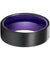 Canyon Dark Purple Plated Flat Black Brushed Tungsten Carbide Ring - 6mm & 8mm