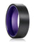 Canyon Dark Purple Plated Flat Black Brushed Tungsten Carbide Ring - 6mm & 8mm