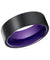 Canyon Dark Purple Plated Flat Black Brushed Tungsten Carbide Ring - 6mm & 8mm