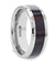 CATO Mahogany Wood Inlaid Tungsten Ring With Polished Beveled Edges – 8mm