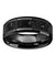 Ceramic Wedding Ring Black & Gray Lava Rock Stone Inlay Beveled Polished Finish 6mm 8mm
