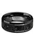 Ceramic Wedding Ring Black & Gray Lava Rock Stone Inlay Beveled Polished Finish 6mm 8mm