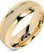 Chadron Beveled Tungsten Ring For Men Yellow Gold Inlaid SandBlasted Center 8mm