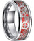 Chester Men’s Steampunk Gear Wheel Red Carbon Fiber Inlay Tungsten Ring - 8mm
