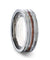 CHICO Wood Inlaid Titanium Wedding Ring White Double Deer Antler Edges - 8mm