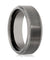 Classic Tungsten Wedding Band For Men Stepped Edges Brushed Center 8mm