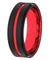 Colton Men’s Black And Red Grooved Tungsten Wedding Band 6mm & 8mm