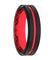 Colton Men’s Black And Red Grooved Tungsten Wedding Band 6mm & 8mm