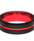 Colton Men’s Black And Red Grooved Tungsten Wedding Band 6mm & 8mm