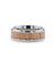 COLUMBUS Red Oak Wood ITitanium Wedding Band With Beveled Edges - 8mm