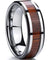 Concord Beveled Hawaiian Koa Wood Inlaid Tungsten Carbide Ring For Him - 8mm