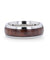 CORTEZ Black Walnut Wood Inlaid Titanium Men’s Ring With Beveled Edges - 8mm