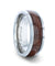 CORTEZ Black Walnut Wood Inlaid Titanium Men’s Ring With Beveled Edges - 8mm