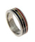 Dalton Genuine Titanium Wedding Band Pink Ivory Wood Ebony & Cocobolo Inlay - 6mm