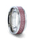 DALTON Pink Carbon Fiber Inlaid Titanium Men’s Wedding Ring Beveled Edges 8mm