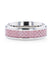 DALTON Pink Carbon Fiber Inlaid Titanium Men’s Wedding Ring Beveled Edges 8mm