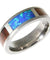 Damarion Titanium Band Genuine Hawaiian Koa Wood Inlay Opal Comfort Fit Ring - 6mm