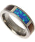 Damarion Titanium Band Genuine Hawaiian Koa Wood Inlay Opal Comfort Fit Ring - 6mm