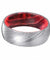 DANNON Domed Damascus Steel Ring with Black/Red Box Elder Wood Sleeve 8mm