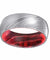 DANNON Domed Damascus Steel Ring with Black/Red Box Elder Wood Sleeve 8mm