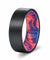 DANTON Men’s Flat Black Tungsten Ring with Red/Blue Box Elder Wood Sleeve 8mm