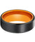 DELTA Beveled Black Brushed Tungsten Carbide Ring Orange Inside 6mm & 8mm