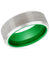Denison Men’s Beveled Brushed Tungsten Carbide Ring with Green Interior - 8mm