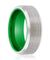 Denison Men’s Beveled Brushed Tungsten Carbide Ring with Green Interior - 8mm