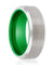 Denison Men’s Beveled Brushed Tungsten Carbide Ring with Green Interior - 8mm
