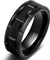 DENVER Mens Tungsten Black Brick Pattern Brushed Finish Engagement Ring 8mm