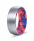 DEUS Men’s Tungsten Wedding Band with Red & Blue Box Elder Wood Sleeve 8mm