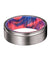 DEVO Men’s Grooved Tungsten Ring with Red & Blue Box Elder Wood Sleeve 8mm
