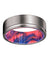 DEVO Men’s Grooved Tungsten Ring with Red & Blue Box Elder Wood Sleeve 8mm