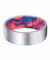 DEZSO Men’s Pipe Cut Tungsten Ring with Blue & Red Box Elder Wood Sleeve 8mm