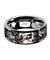 Digital Camouflage Silver Tungsten Wedding Ring Beveled Polished Finish - 8mm