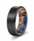 DIOR Men’s Black Tungsten Carbide Ring with Blue & Yellow Box Elder Wood Sleeve