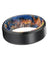 DIOR Men’s Black Tungsten Carbide Ring with Blue & Yellow Box Elder Wood Sleeve