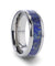 DIXON Men’s Titanium Wedding Ring With Blue Lapis Inlay & Beveled Edges - 8mm