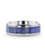 DIXON Men’s Titanium Wedding Ring With Blue Lapis Inlay & Beveled Edges - 8mm