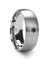 Domed Brushed Tungsten Carbide Ring with Black Diamond Setting Center 6mm & 8mm